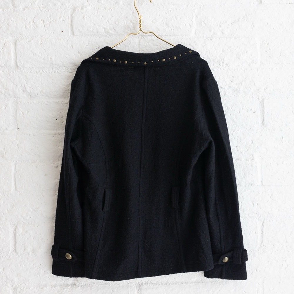 A. Giannetti Black 100% Wool Jacket with Gold Studded Accents - Women’s L - Picture 8 of 11